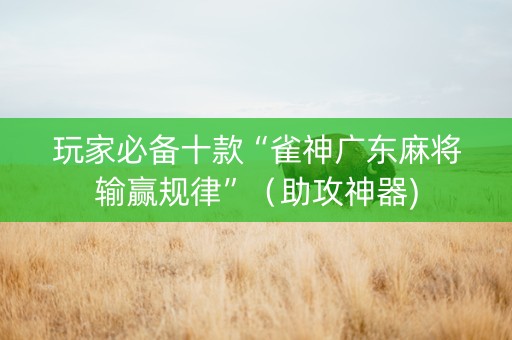 玩家必备十款“雀神广东麻将输赢规律”（助攻神器)
