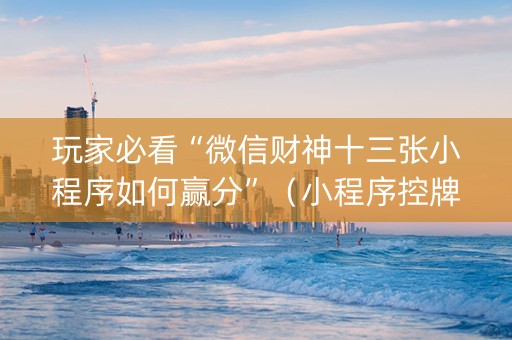 玩家必看“微信财神十三张小程序如何赢分”（小程序控牌器)