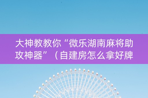 大神教教你“微乐湖南麻将助攻神器”（自建房怎么拿好牌)