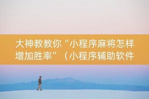 大神教教你“小程序麻将怎样增加胜率”（小程序辅助软件)