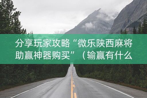 分享玩家攻略“微乐陕西麻将助赢神器购买”（输赢有什么规律)