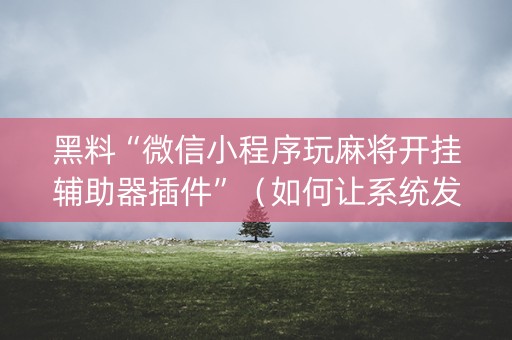 黑料“微信小程序玩麻将开挂辅助器插件”（如何让系统发好牌)