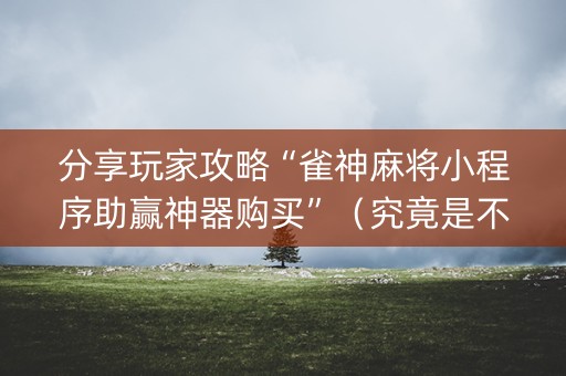 分享玩家攻略“雀神麻将小程序助赢神器购买”（究竟是不是有挂)
