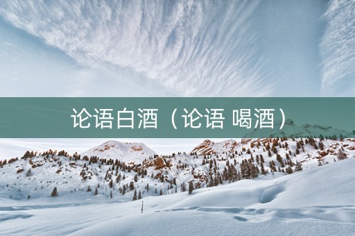 论语白酒（论语 喝酒）