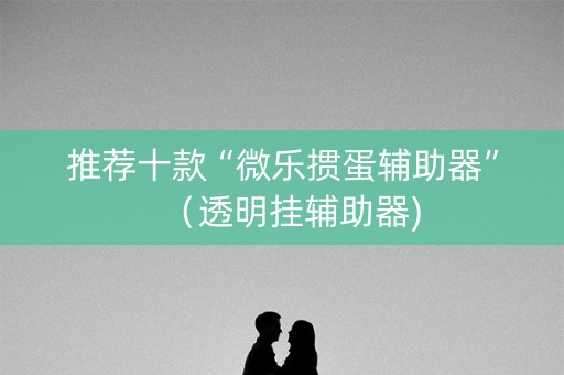 推荐十款“微乐掼蛋辅助器”（透明挂辅助器)