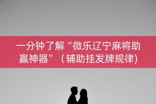 一分钟了解“微乐辽宁麻将助赢神器”（辅助挂发牌规律)