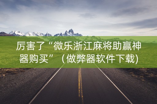 厉害了“微乐浙江麻将助赢神器购买”（做弊器软件下载)