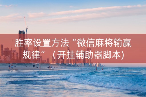 胜率设置方法“微信麻将输赢规律”（开挂辅助器脚本)