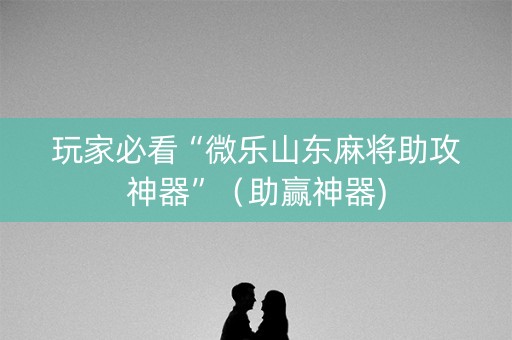 玩家必看“微乐山东麻将助攻神器”（助赢神器)