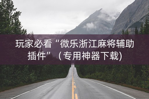 玩家必看“微乐浙江麻将辅助插件”（专用神器下载)
