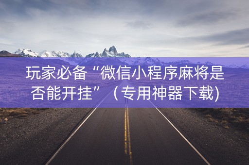 玩家必备“微信小程序麻将是否能开挂”（专用神器下载)
