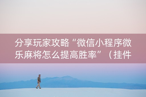 分享玩家攻略“微信小程序微乐麻将怎么提高胜率”（挂件神器)