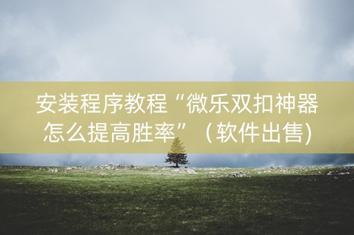 安装程序教程“微乐双扣神器怎么提高胜率”（软件出售)