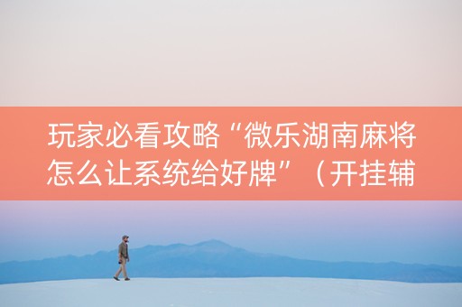 玩家必看攻略“微乐湖南麻将怎么让系统给好牌”（开挂辅助插件)