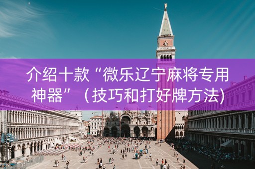 介绍十款“微乐辽宁麻将专用神器”（技巧和打好牌方法)