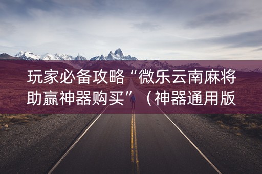 玩家必备攻略“微乐云南麻将助赢神器购买”（神器通用版)