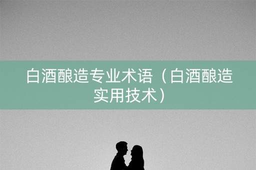 白酒酿造专业术语（白酒酿造实用技术）