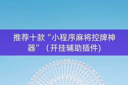 推荐十款“小程序麻将控牌神器”（开挂辅助插件)