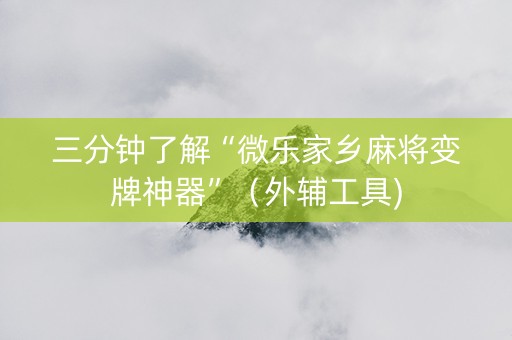 三分钟了解“微乐家乡麻将变牌神器”（外辅工具)