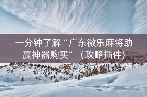 一分钟了解“广东微乐麻将助赢神器购买”（攻略插件)