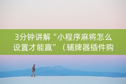 3分钟讲解“小程序麻将怎么设置才能赢”（辅牌器插件购买)