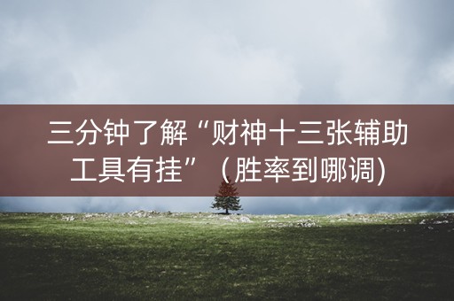 三分钟了解“财神十三张辅助工具有挂”（胜率到哪调)
