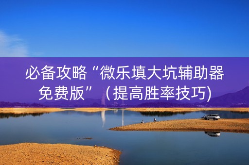 必备攻略“微乐填大坑辅助器免费版”（提高胜率技巧)