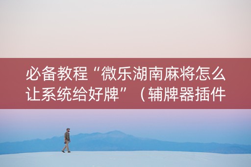必备教程“微乐湖南麻将怎么让系统给好牌”（辅牌器插件购买)