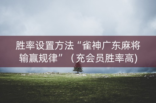 胜率设置方法“雀神广东麻将输赢规律”（充会员胜率高)