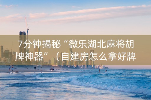 7分钟揭秘“微乐湖北麻将胡牌神器”（自建房怎么拿好牌)