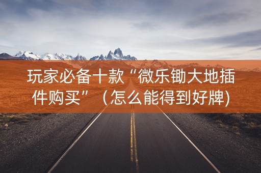 玩家必备十款“微乐锄大地插件购买”（怎么能得到好牌)