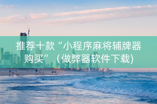 推荐十款“小程序麻将辅牌器购买”（做弊器软件下载)