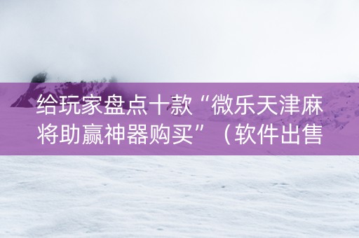 给玩家盘点十款“微乐天津麻将助赢神器购买”（软件出售)