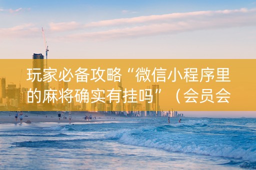 玩家必备攻略“微信小程序里的麻将确实有挂吗”（会员会提高胜率吗)