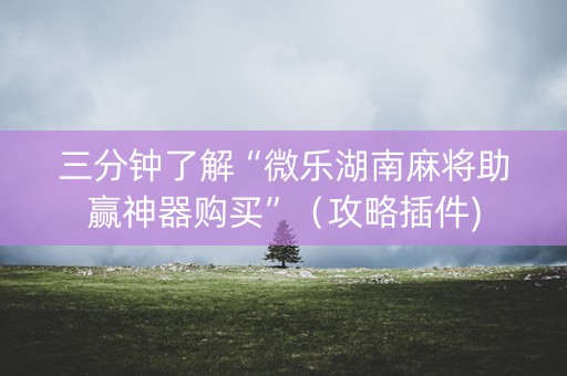 三分钟了解“微乐湖南麻将助赢神器购买”（攻略插件)