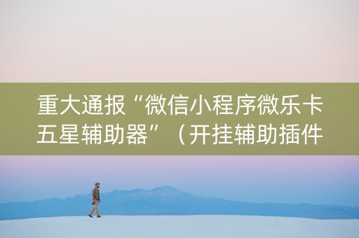 重大通报“微信小程序微乐卡五星辅助器”（开挂辅助插件)