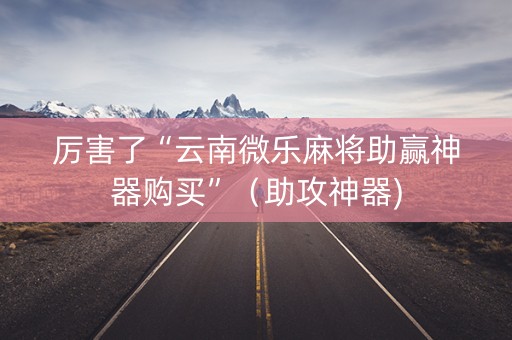 厉害了“云南微乐麻将助赢神器购买”（助攻神器)