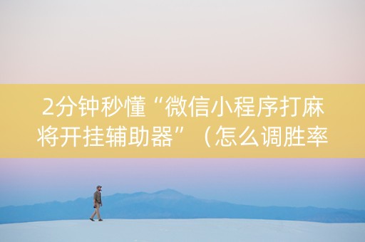 2分钟秒懂“微信小程序打麻将开挂辅助器”（怎么调胜率)