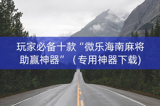 玩家必备十款“微乐海南麻将助赢神器”（专用神器下载)