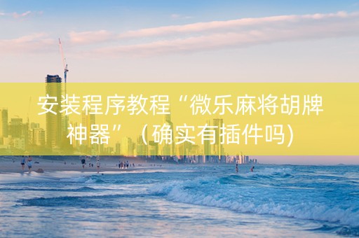 安装程序教程“微乐麻将胡牌神器”（确实有插件吗)