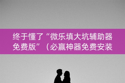 终于懂了“微乐填大坑辅助器免费版”（必赢神器免费安装)