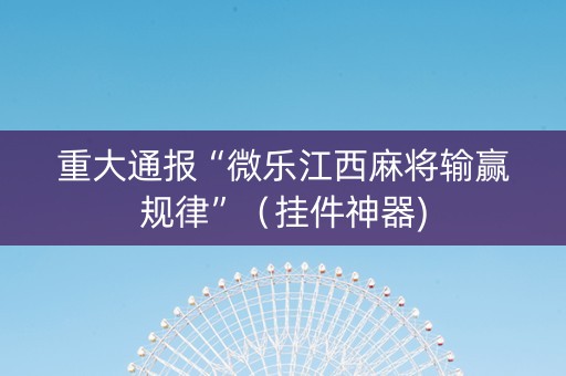 重大通报“微乐江西麻将输赢规律”（挂件神器)