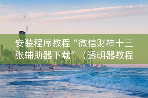 安装程序教程“微信财神十三张辅助器下载”（透明器教程)