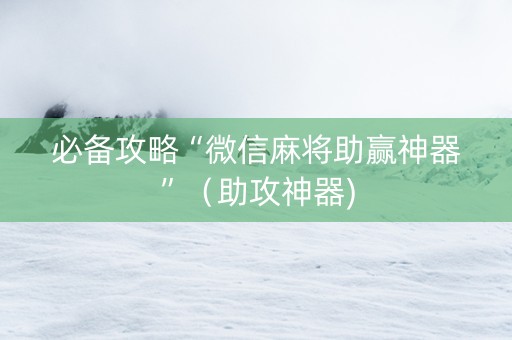 必备攻略“微信麻将助赢神器”（助攻神器)