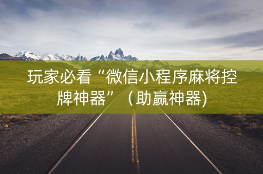玩家必看“微信小程序麻将控牌神器”（助赢神器)
