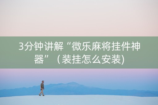 3分钟讲解“微乐麻将挂件神器”（装挂怎么安装)