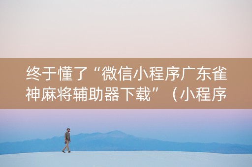 终于懂了“微信小程序广东雀神麻将辅助器下载”（小程序必赢神器)