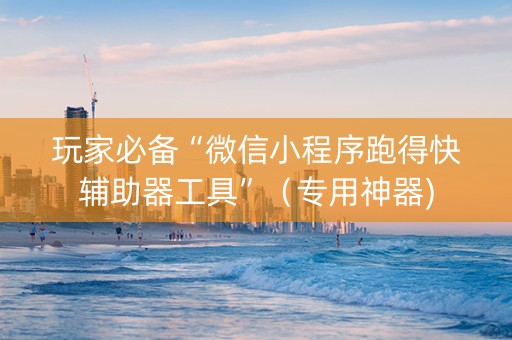 玩家必备“微信小程序跑得快辅助器工具”（专用神器)