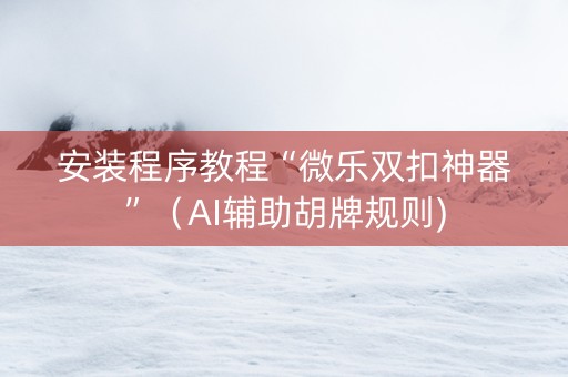 安装程序教程“微乐双扣神器”（AI辅助胡牌规则)