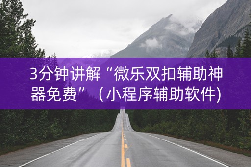 3分钟讲解“微乐双扣辅助神器免费”（小程序辅助软件)